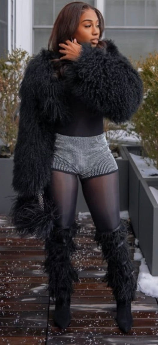 Shining rhinestone mini shorts