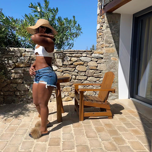 Shredded Denim Distressed Shorts