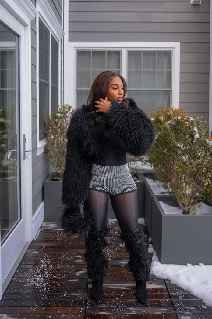 Shining rhinestone mini shorts