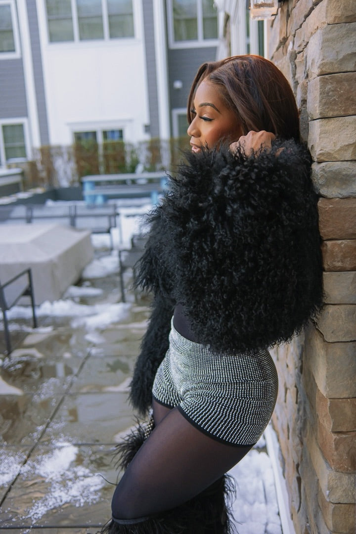 Shining rhinestone mini shorts