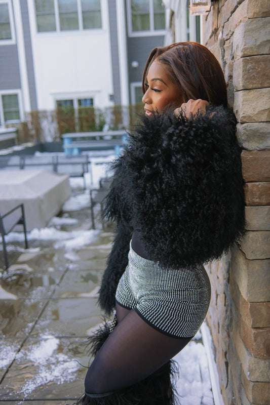 Shining rhinestone mini shorts