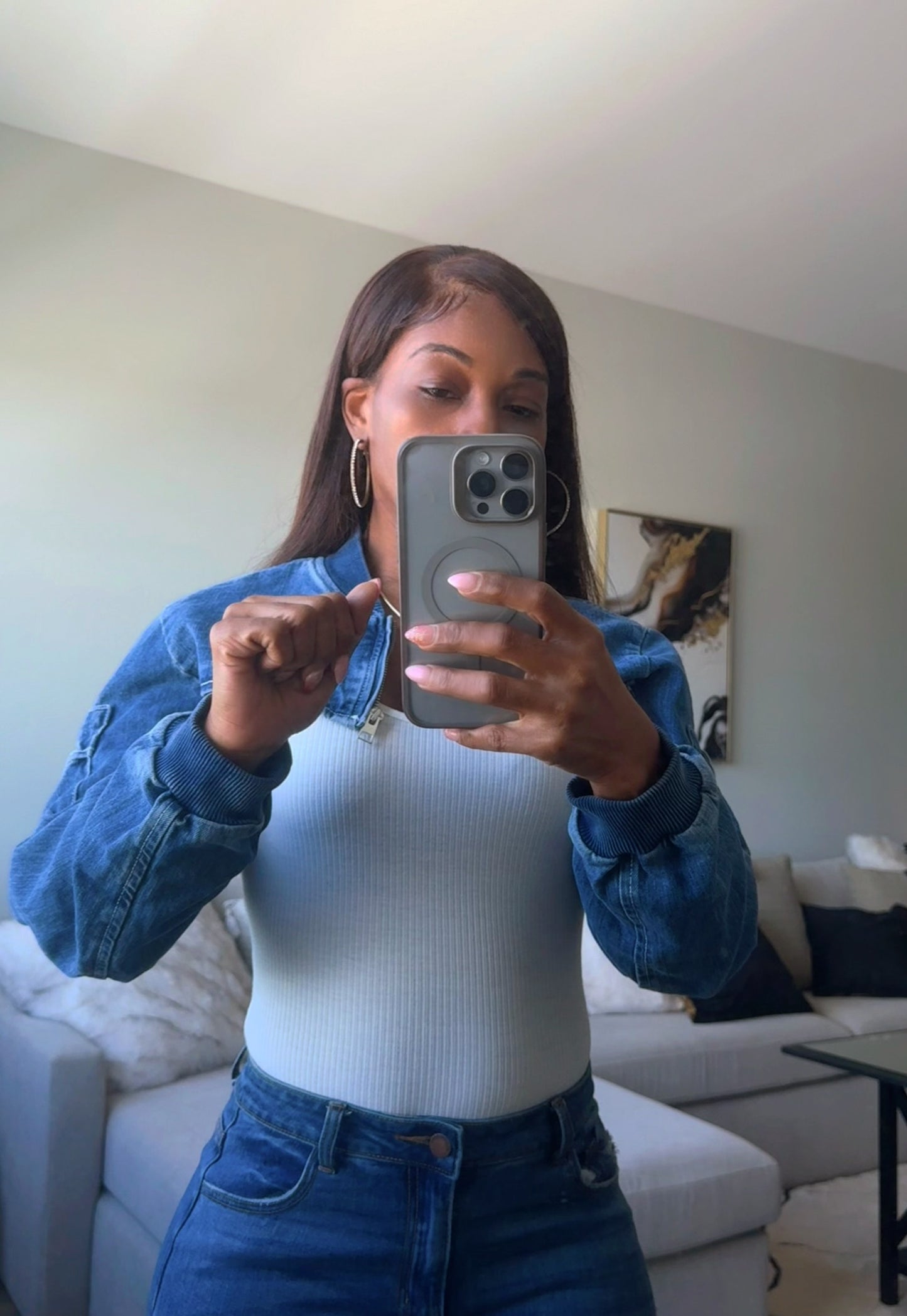 Sprummer cropped denim jacket