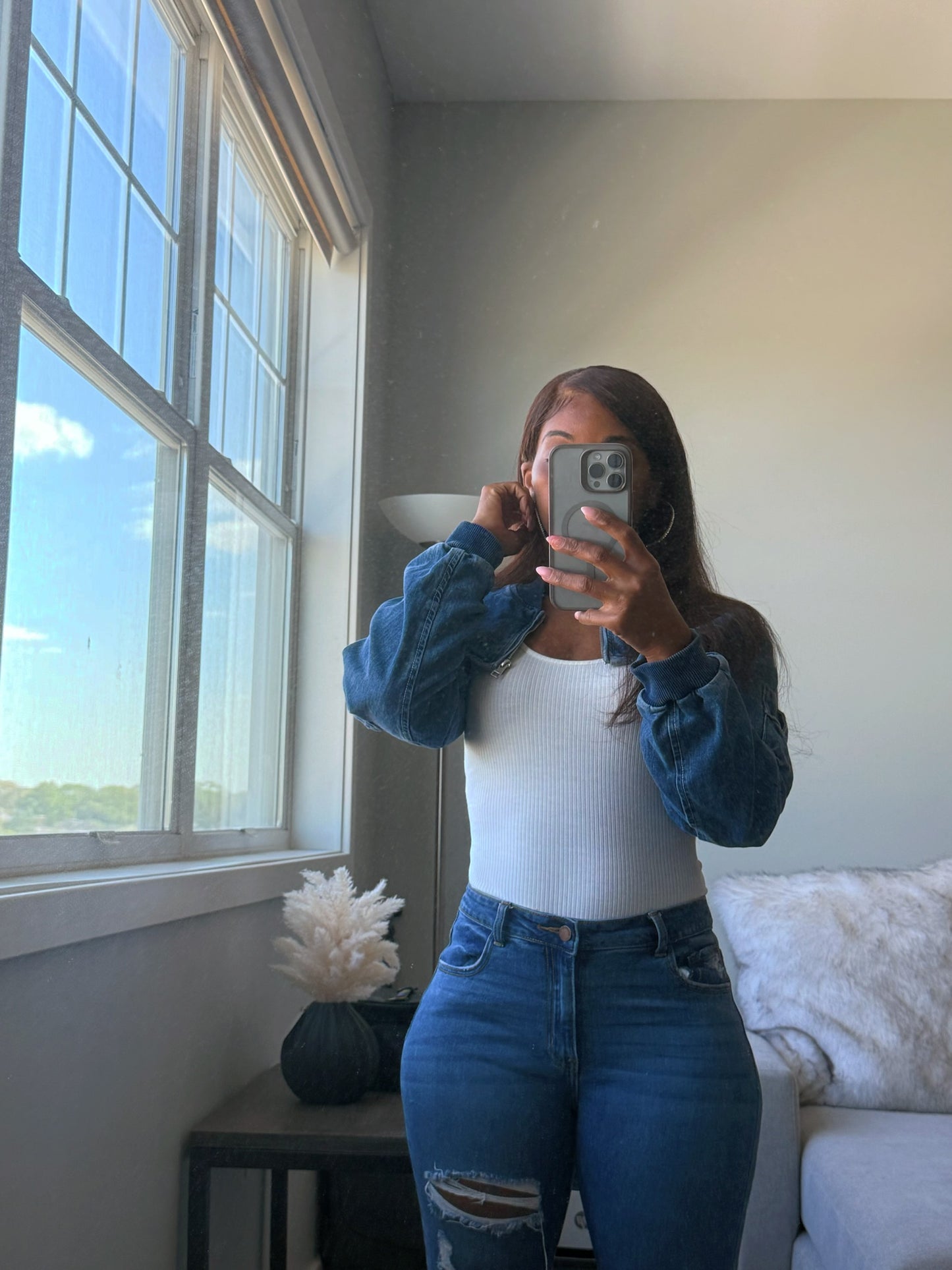 Sprummer cropped denim jacket