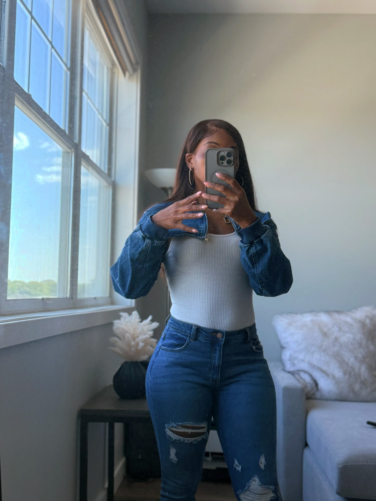 Sprummer cropped denim jacket