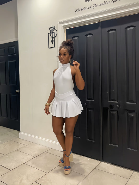 Marilyn open back mini dress