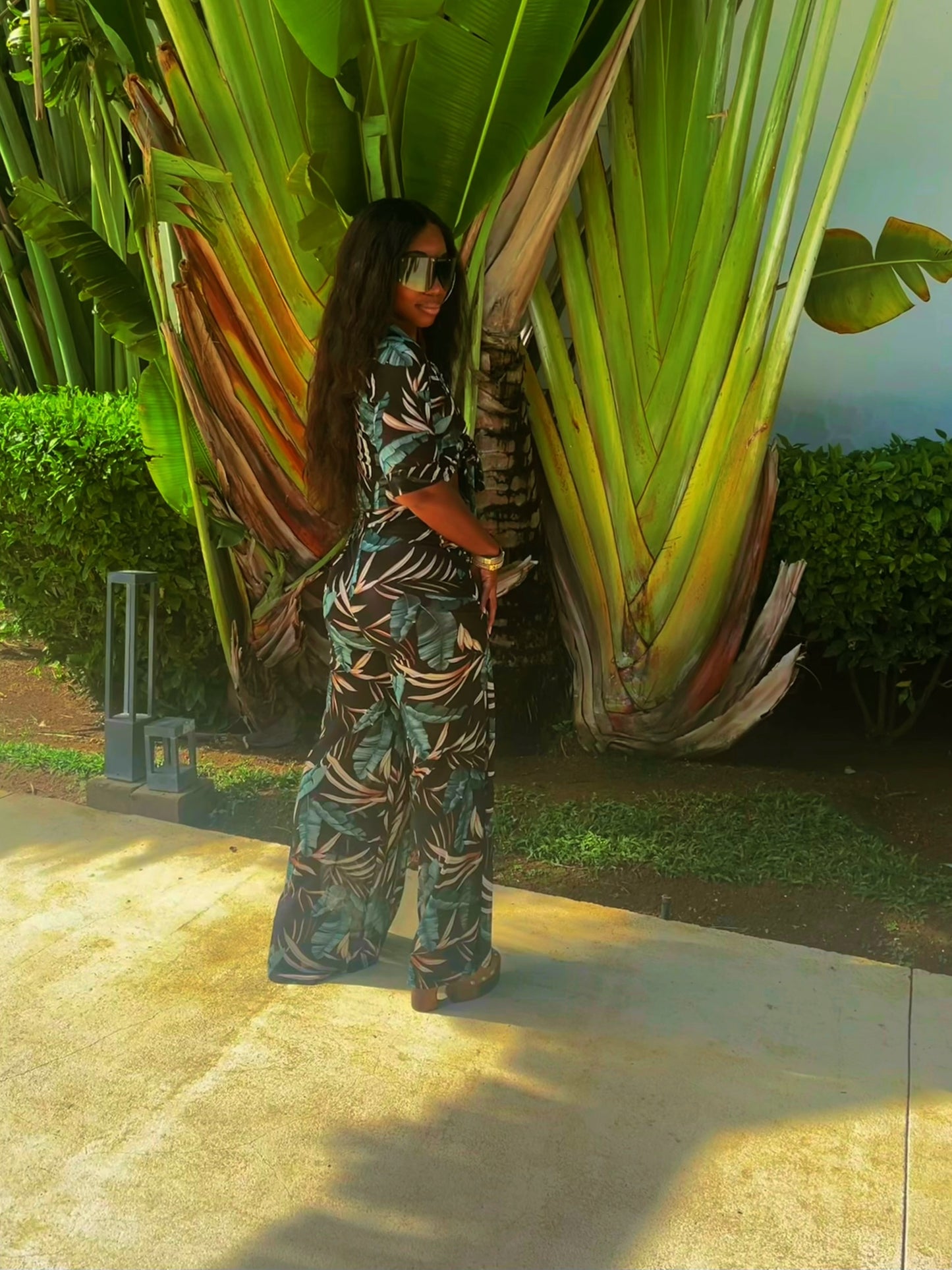 Mayan crop top mesh pant set