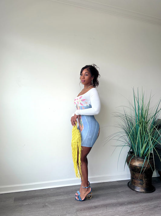 Gardenia off shoulder printed two piece