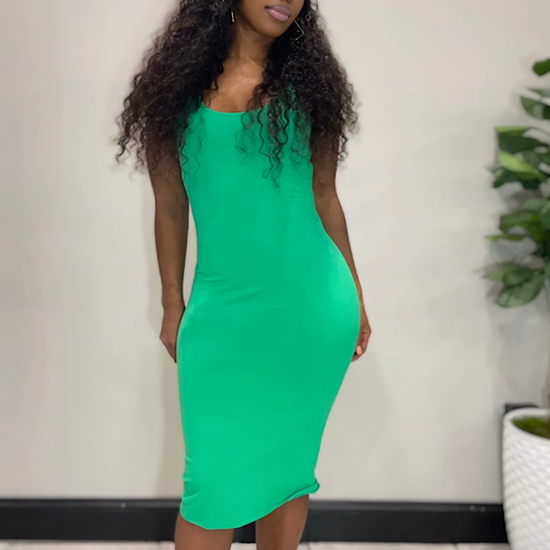 Basic sleeveless midi dress